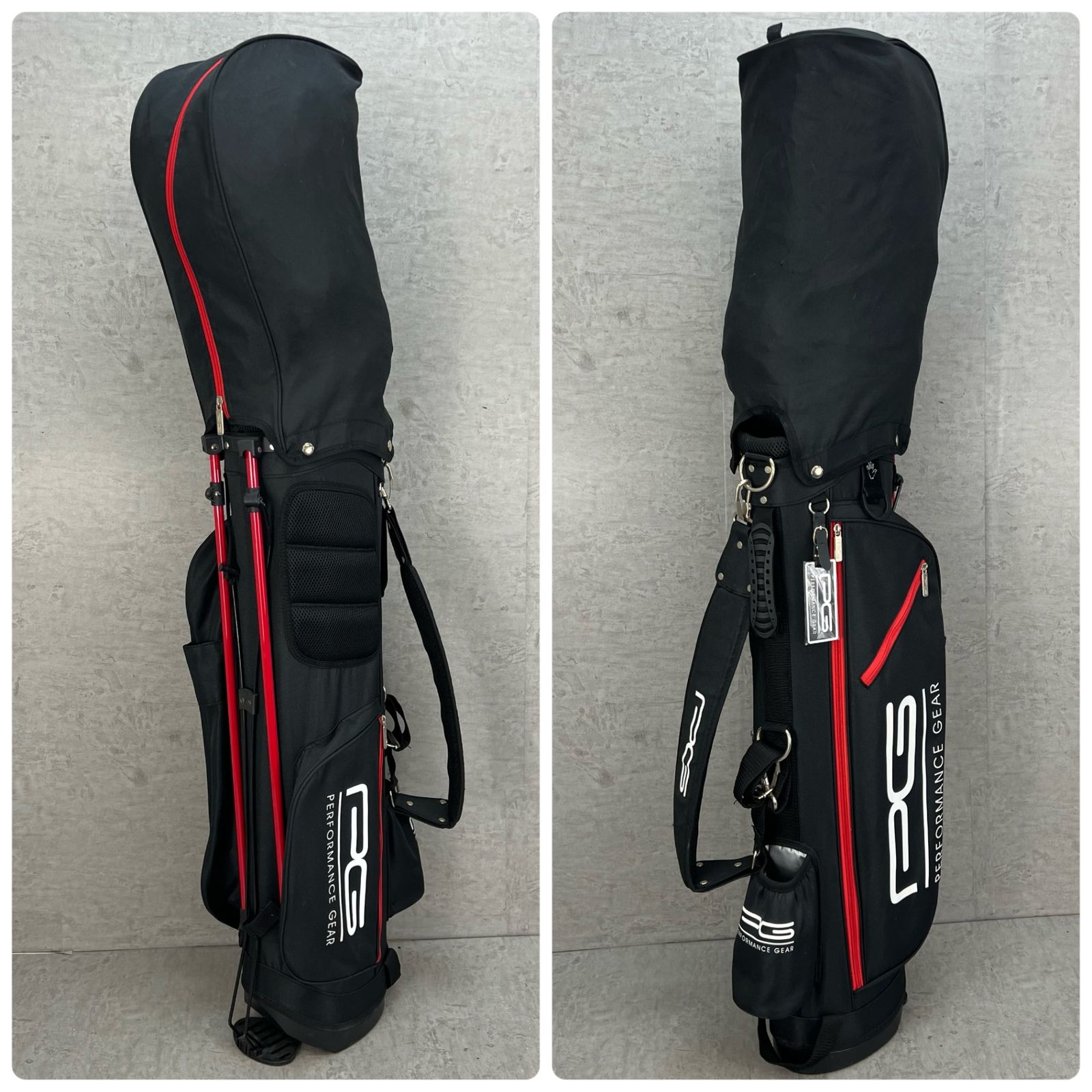 パフォーマンスギア　PERFORMANCE GEARゴルフバッグ　キャディバッグ パフォーマンスギア ゴルフ スタンド式キャディバッグ 約8型 ブラック