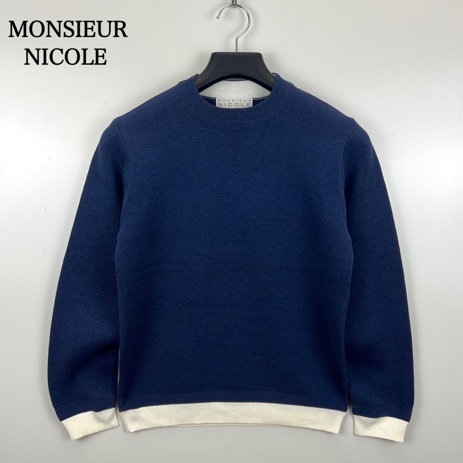 MONSIEUR NICOLE JAPAN DC two tone Acryl knit sweater 46 5462-9803