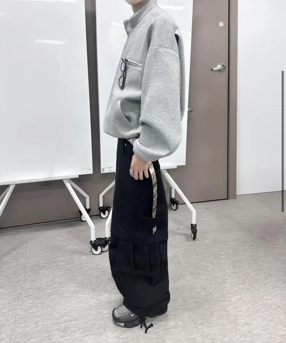 2 カミエン バルーン ハーフジップアップ メランジ グレー