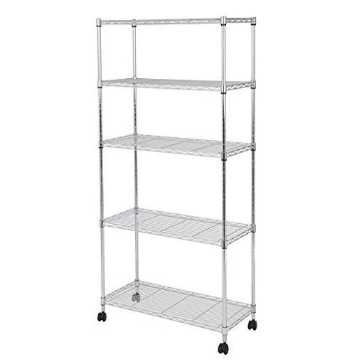 ドウシシャメタルルミナスラックキャスター付きスチールラック幅755段EL 19-15755軽量で組立簡単工具いらず幅74.5 x奥行き34.5 x高さ155.0 cm棚板耐荷重80 kg全体耐荷重400 kg頑丈防錆加工