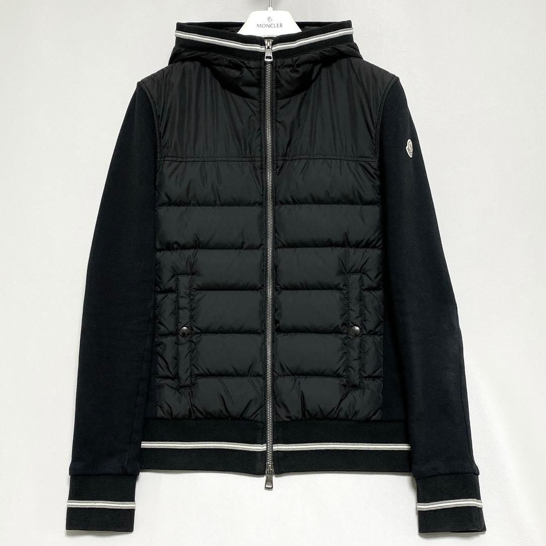 あ*す様 ⭕️MONCLER ブラック ジップアップジャケットS MONCLER / ダウンジャケット S ブラック ジップアップパーカー - メルカリ