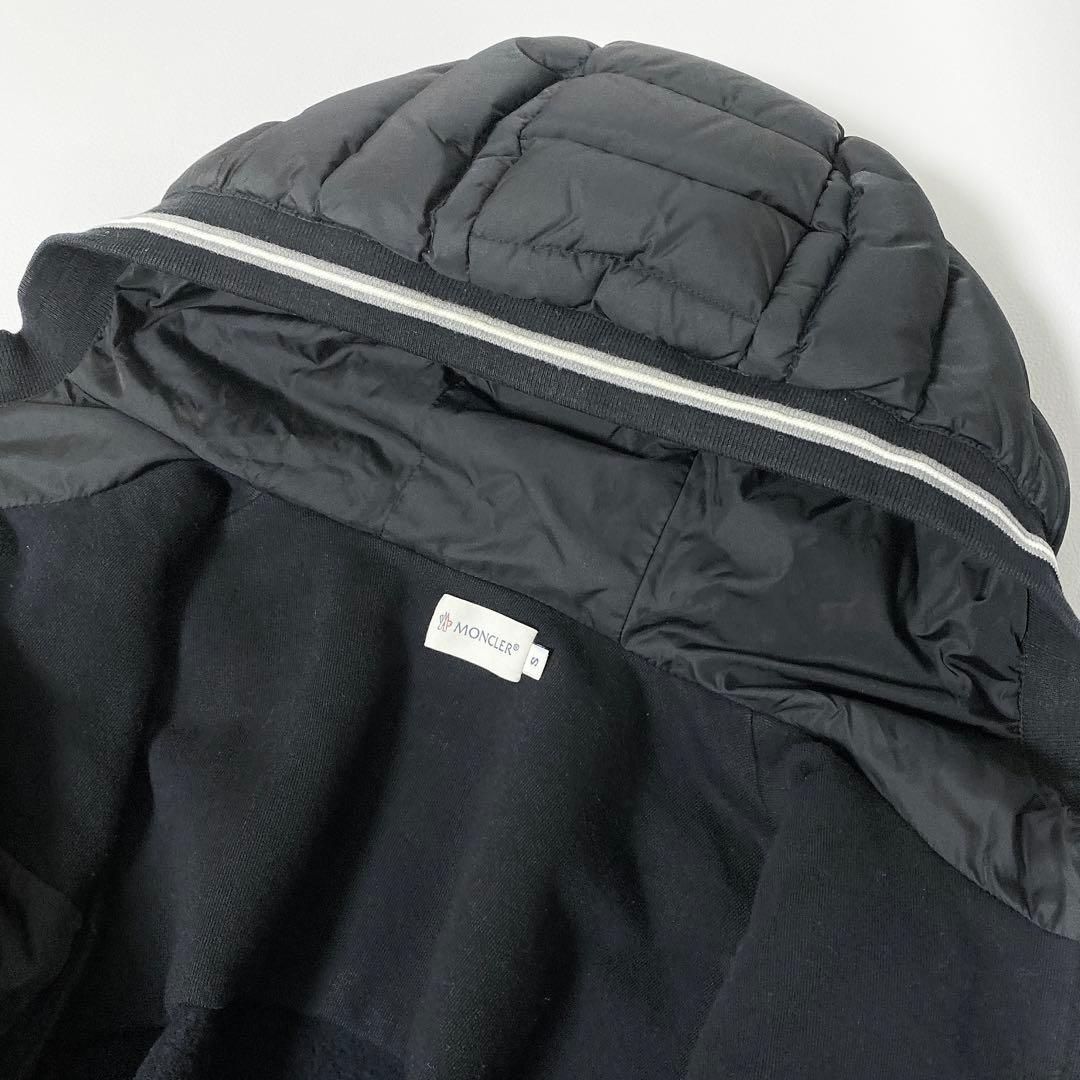 MONCLER / ダウンジャケット S ブラック ジップアップパーカー - メルカリ