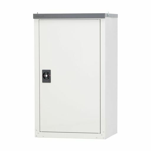 グリーンライフ物置収納庫屋外小型 日本製 ハーフ棚板 鍵付き 扉式 幅60 x奥行47 x高さ102 cm ライトグレー錆に強い調整 な可動棚TBJ-102 HT