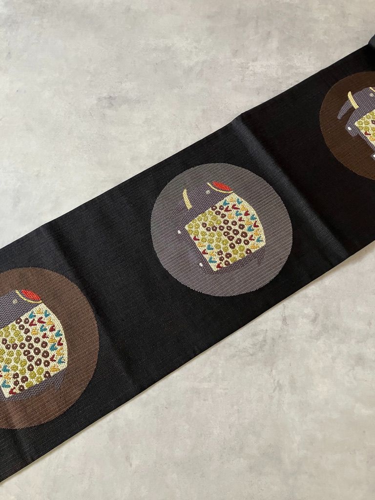 袋帯 ゾウのモダン柄