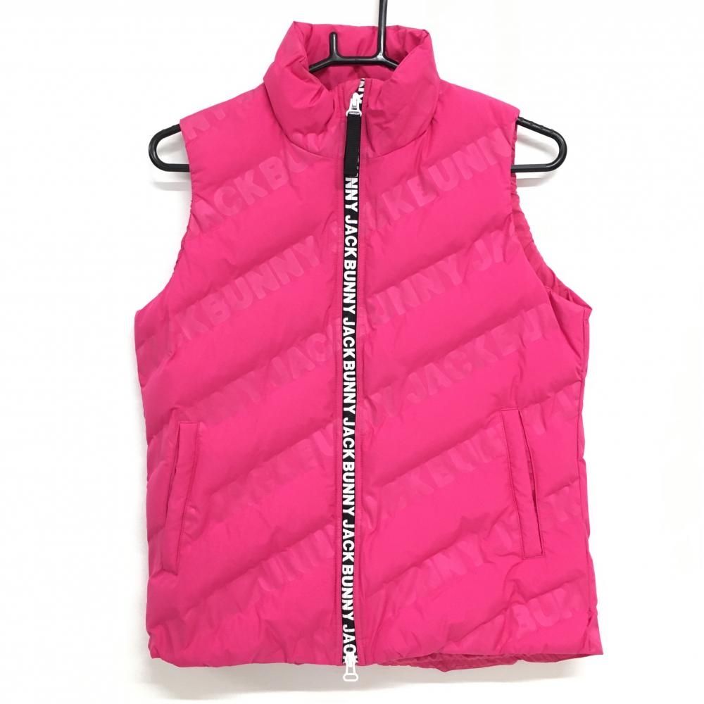 ジャックバニー 中綿ベスト ピンク ロゴ地模様 レディース 0(S) ゴルフ
