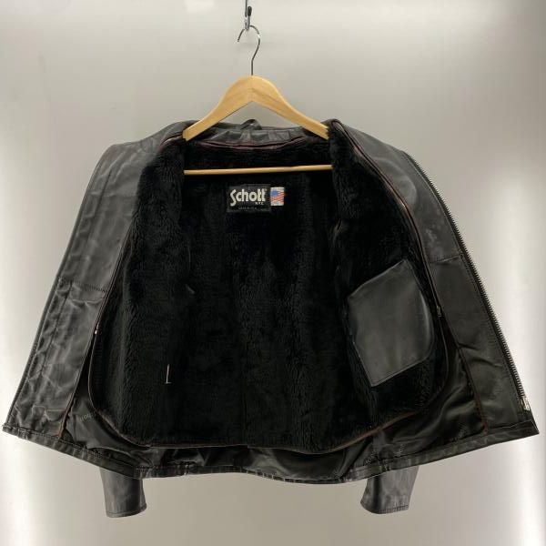 中古】SCHOTT 641 シングルライダース ボアライナー付 ブラック 40