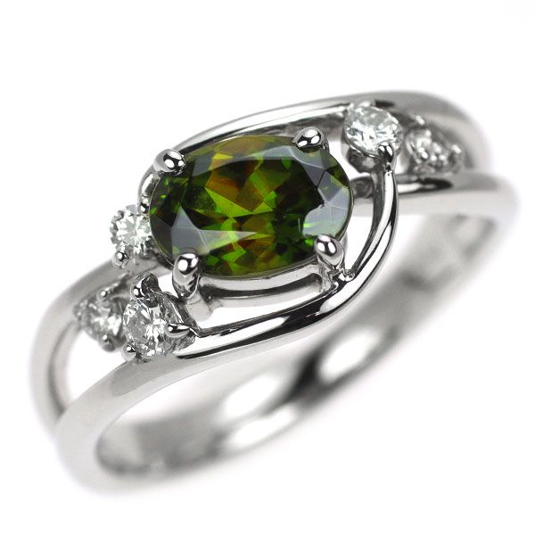 新作 未使用品 pt900 天然スフェーン ダイヤモンド リング Pt900 スフェーン ダイヤモンド リング 1.22ct D0.13ct - メルカリ