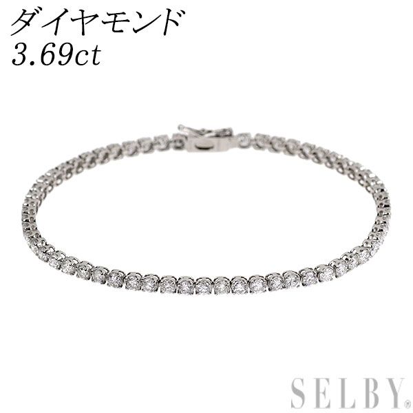 Pt 950| 850 ダイヤモンド テニス ブレスレット 3.69 ct