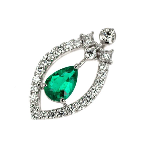 PT900 エメラルド ダイヤモンドペンダントトップ Pt900×コロンビアエメラルド×ダイヤモンドペンダントトップ コロンビア