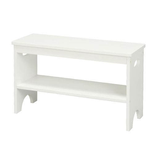 永井興産天然木玄関ベンチ幅60 cm靴収納シューズラック付き収納棚付き補助椅子ホワイトNK-7407