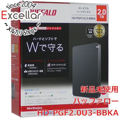 bn 12 開封のみ BUFFALO製PortableHD HD-PGF 2.0 U 3-BBKA 2 TB