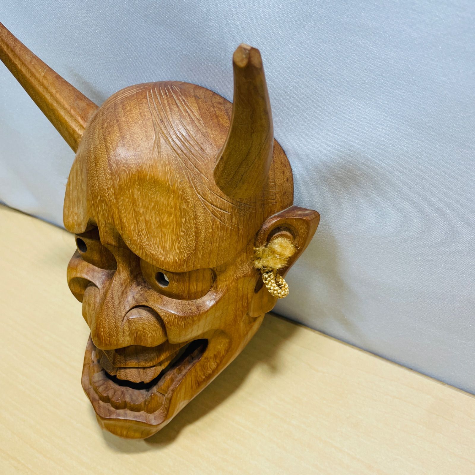 木彫り 木製 般若 能面 お面 飾り面 壁飾り 縁起物 魔除け 厄除け