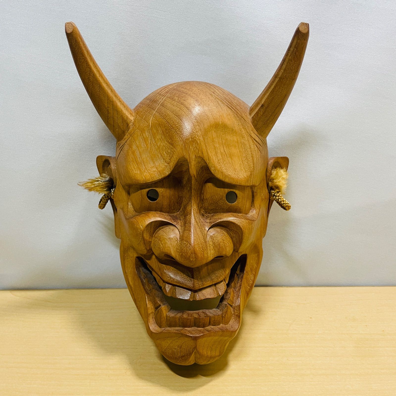 木彫り 木製 般若 能面 お面 飾り面 壁飾り 縁起物 魔除け 厄除け