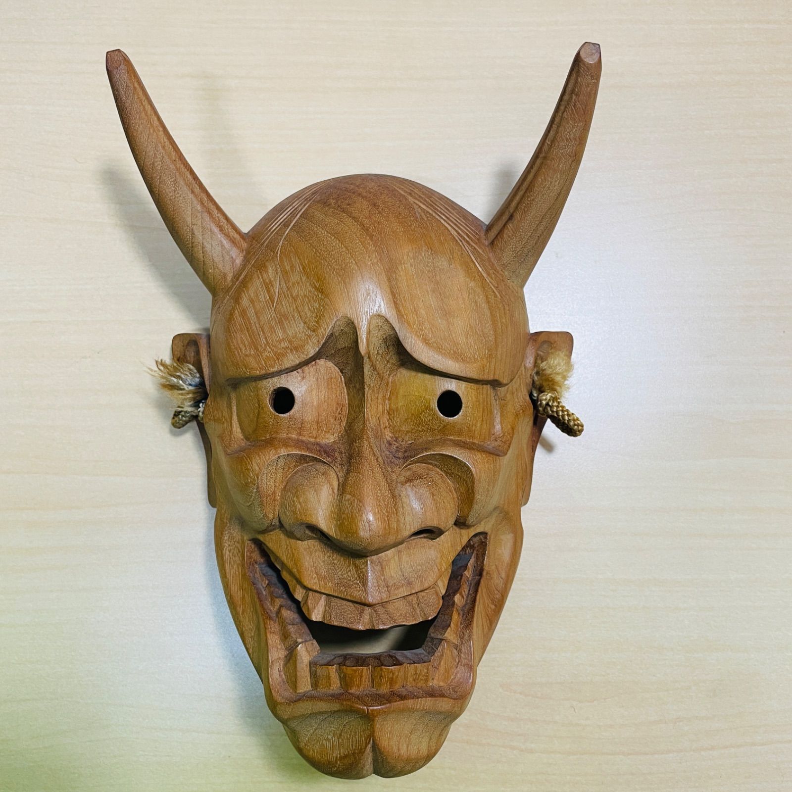 木彫り 木製 般若 能面 お面 飾り面 壁飾り 縁起物 魔除け 厄除け