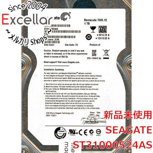 bn 7 SEAGATE製HDD 1 TB SATA 600 7200