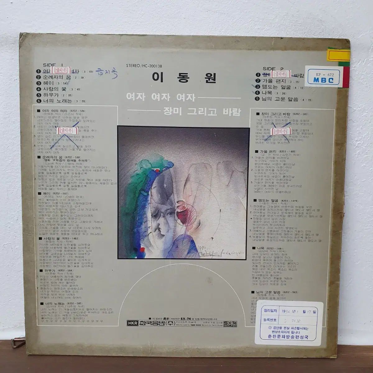 イ ドンウォン LP 1982 韓国のアルバム なアルバム