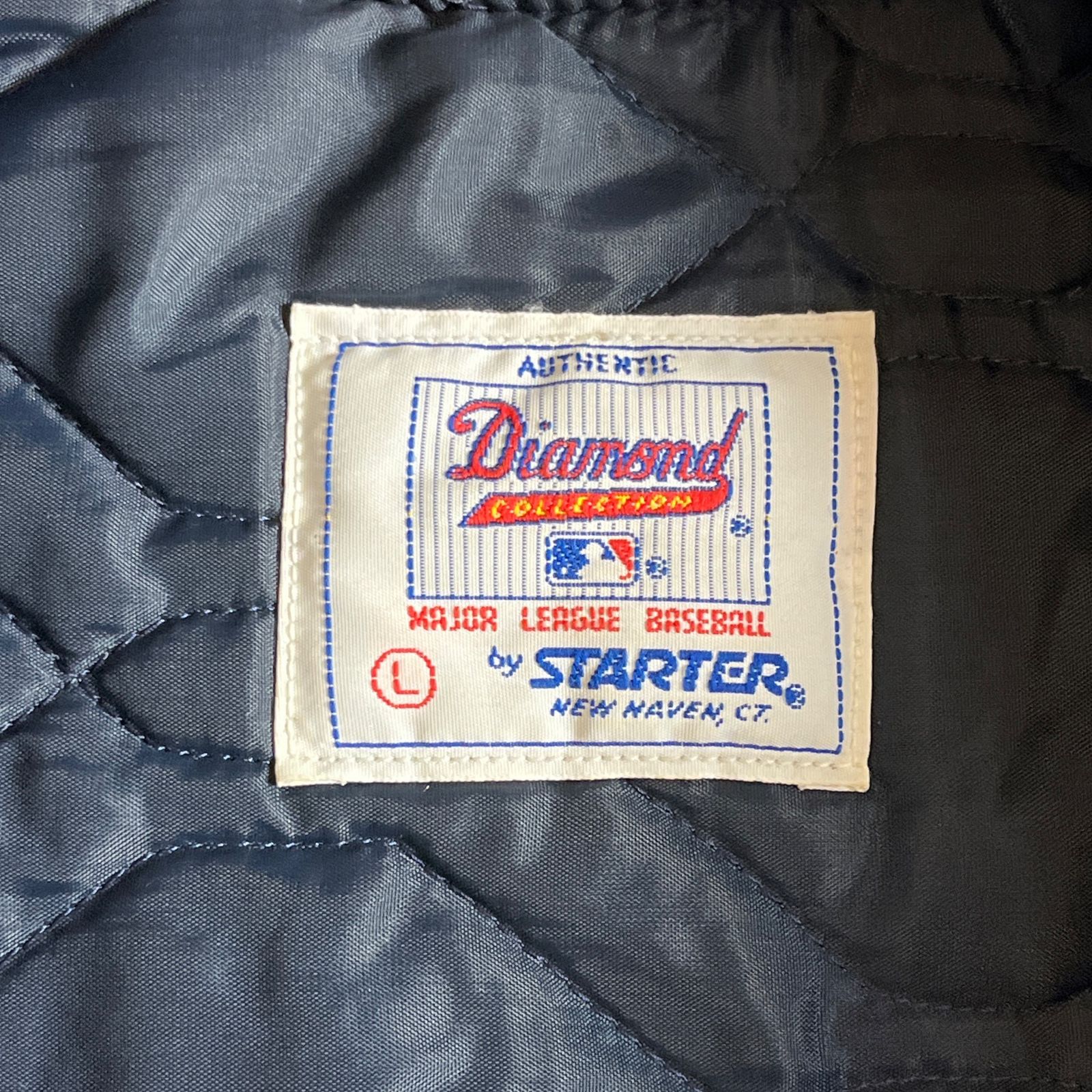 80s】STARTER New York Yankees ナイロン スタジャン L ネイビー 
