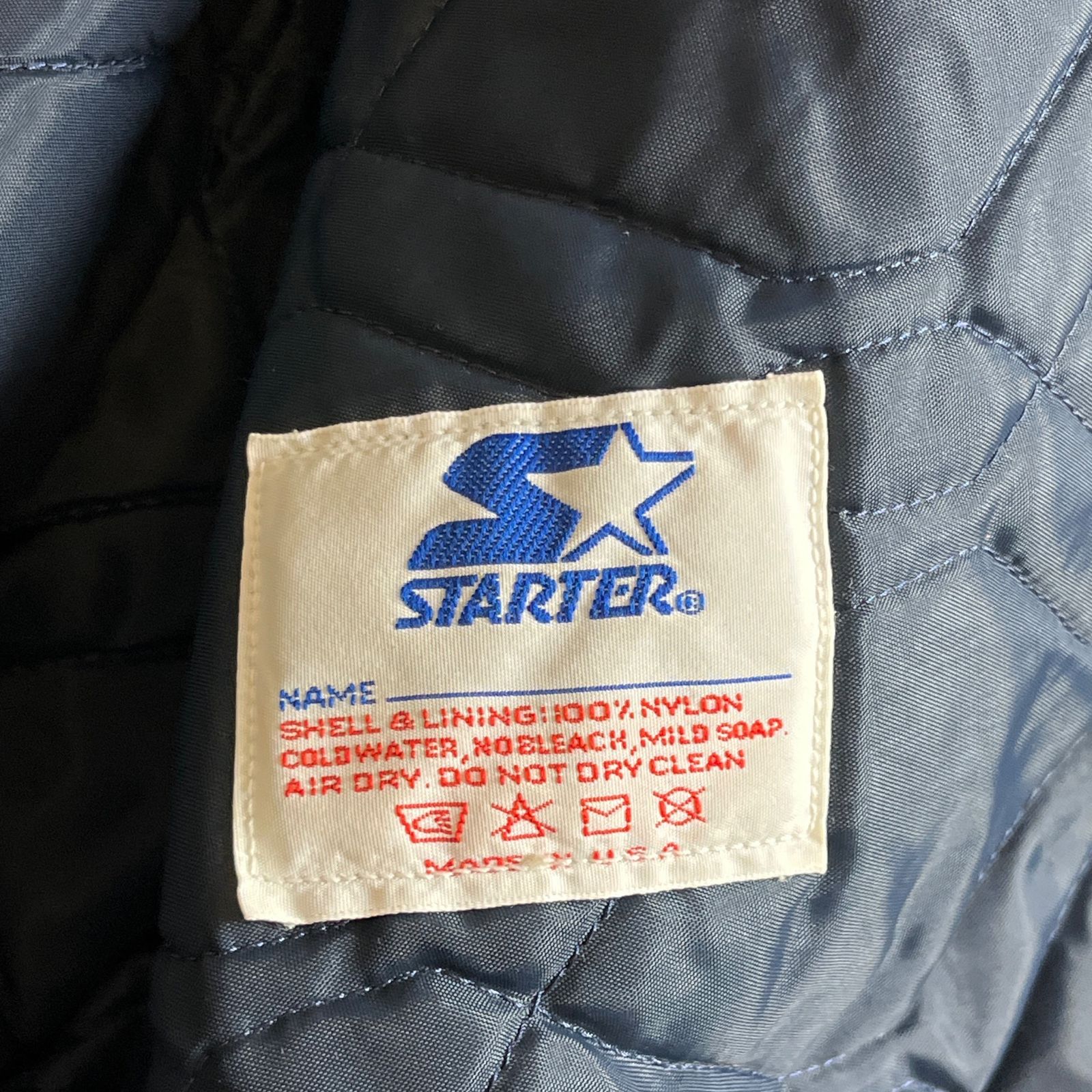 80s】STARTER New York Yankees ナイロン スタジャン L ネイビー 