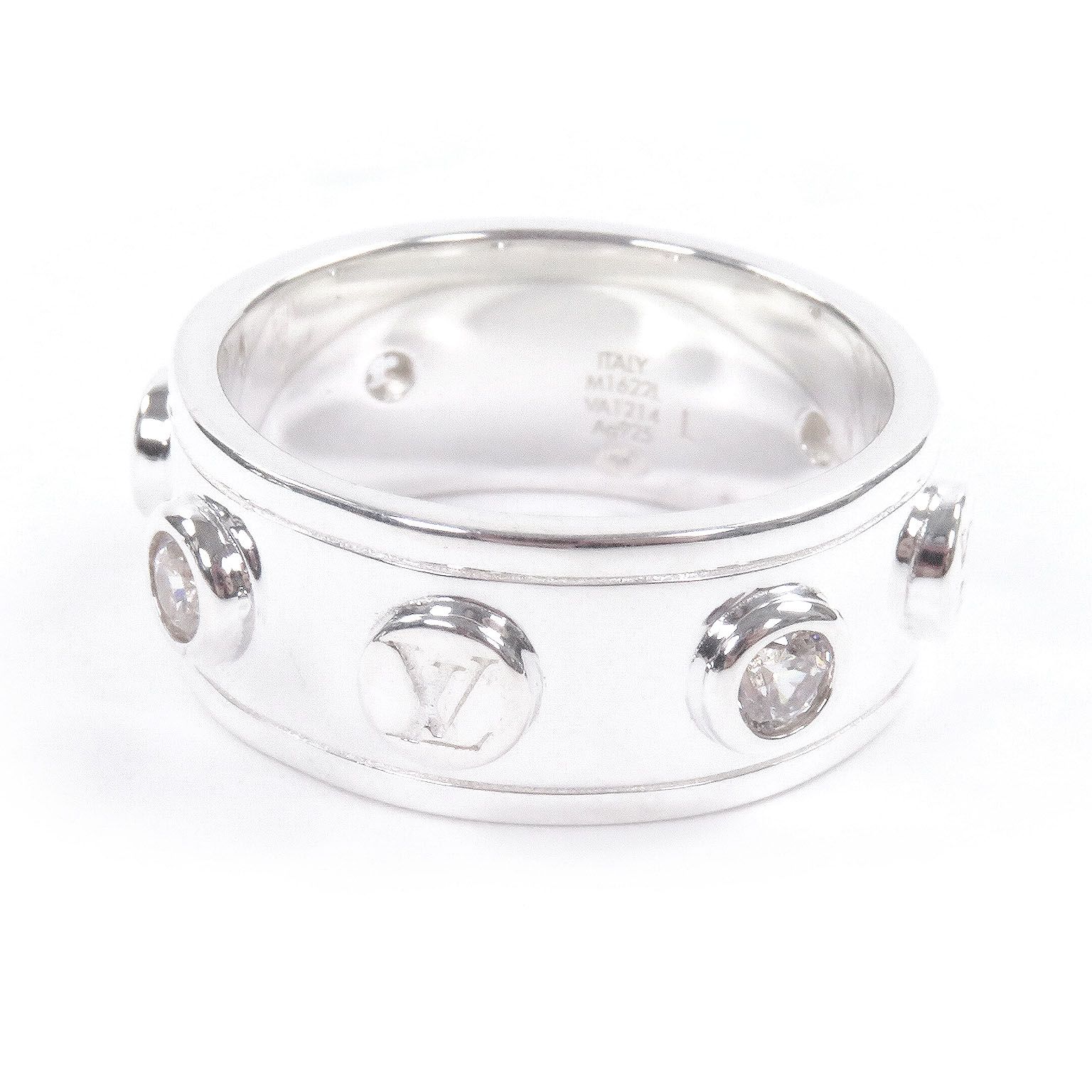 □LOUIS VUITTON ルイヴィトン 2025年製 M 1622 L LVロゴ リング 指輪 シルバー 日本サイズ23号相当 箱 保存袋付き イタリア製 メンズ