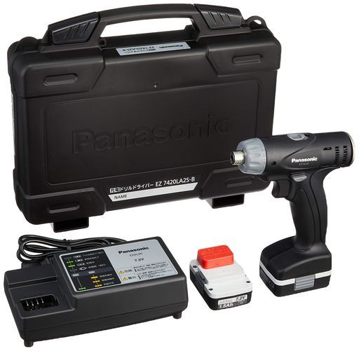 パナソニック Panasonic 充電ドリルドライバー7 2 V 1 5 Ah電池パックx 充電器 ケース付7 Vスライド式M T型形状SLIMO スリムで軽いモバイル工具 Bブラック
