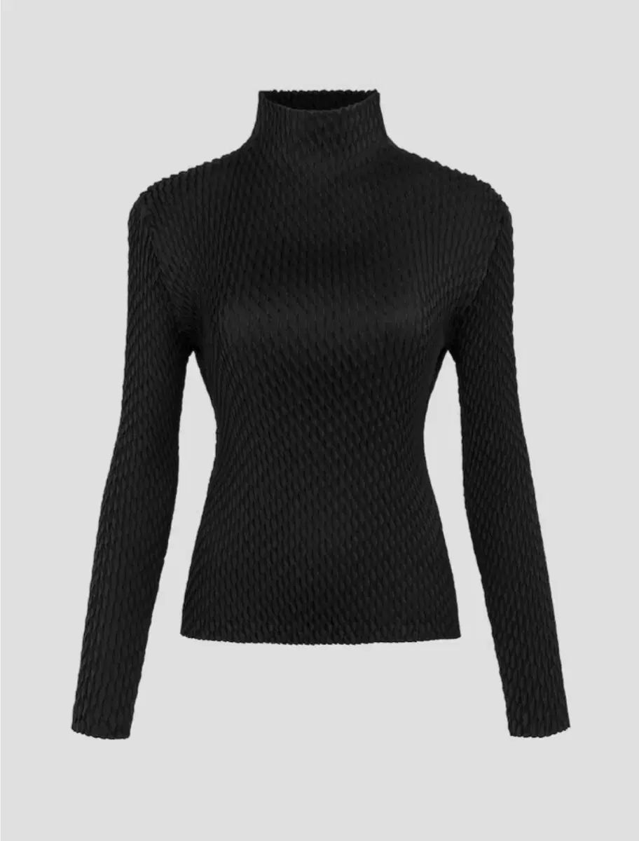 イッセイミヤケ トップス プリーツ ブラック