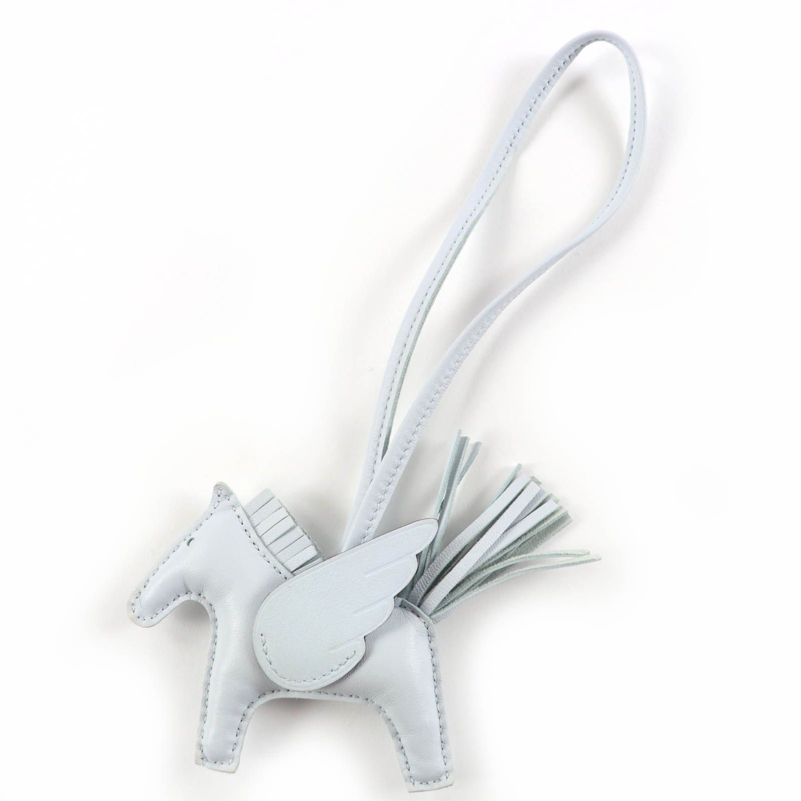 極美品☆HERMES エルメス ペガサスチャームPM レザー ブルーブリュム
