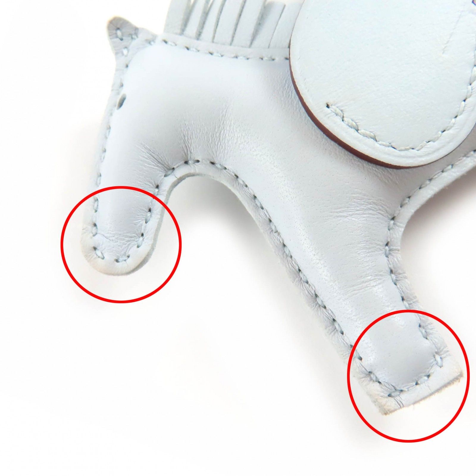 極美品☆HERMES エルメス ペガサスチャームPM レザー ブルーブリュム