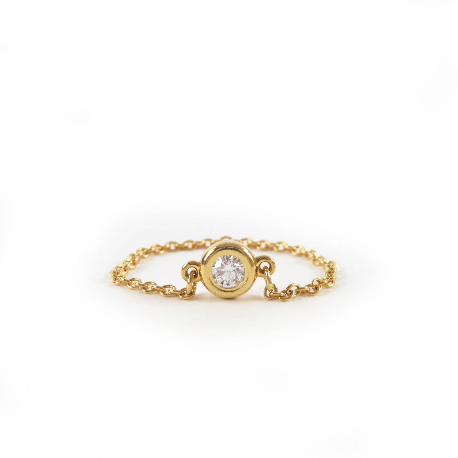 TIFFANY-Co. ティファニー エルサペレッティ ダイヤモンド バイザヤード リング K 18 750 YG 0.07 ct 指輪 ゴールド 日本サイズ約14号相当 重量0.54 g レディース 定価193 600円