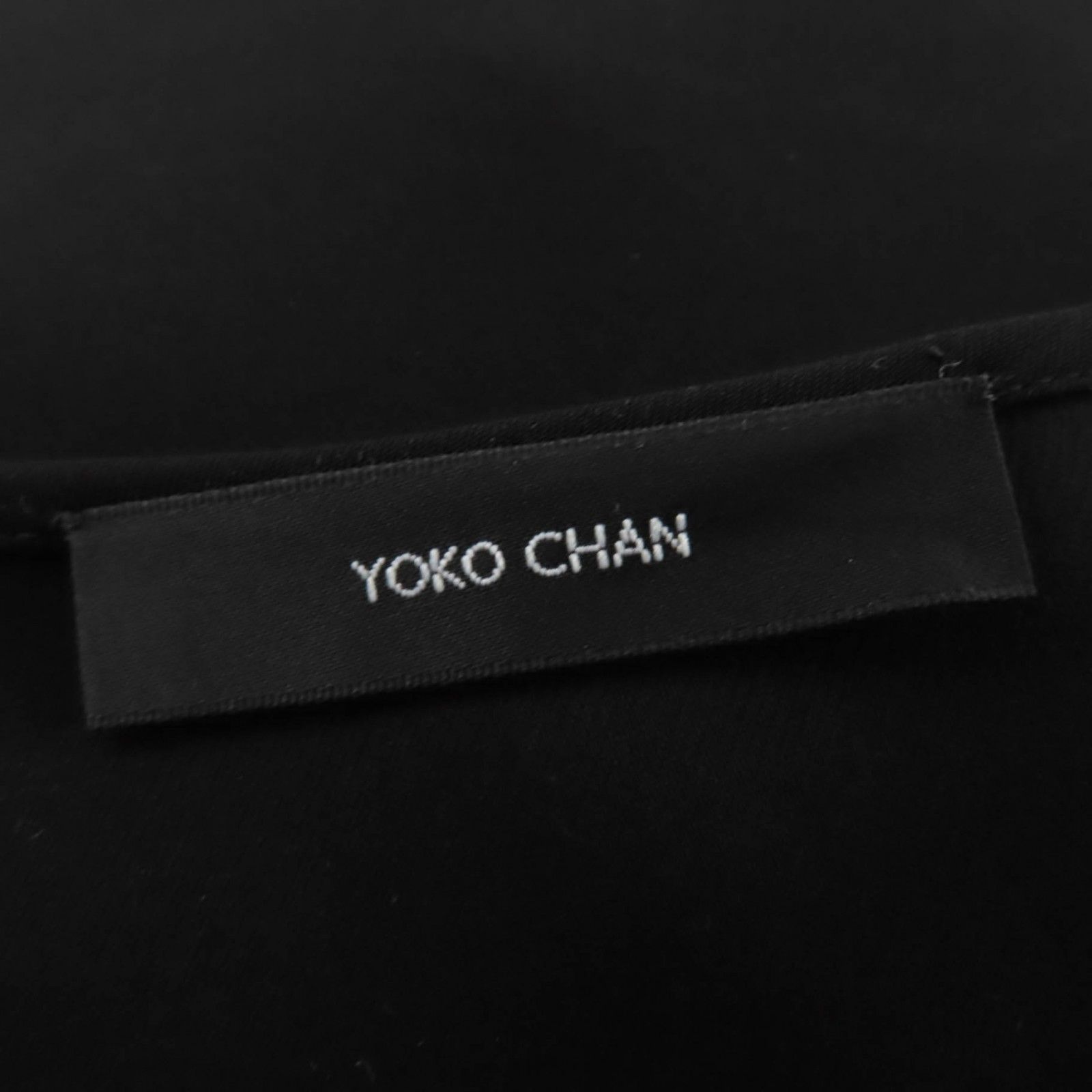 極美品☆YOKO CHAN ヨーコチャン 2024年製 YCD-124-918 スカラップネック Aライン ワンピース ブラック 38 日本製 正規品 レディース 美品☆YOKO CHAN ヨーコチャン 2025年製 YCD-225-990 ボリューム