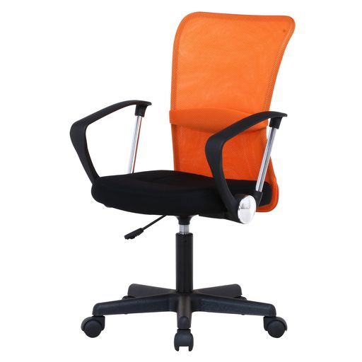 不二貿易 Fujiboeki メッシュバックチェアハンター肘付きオレンジ90872