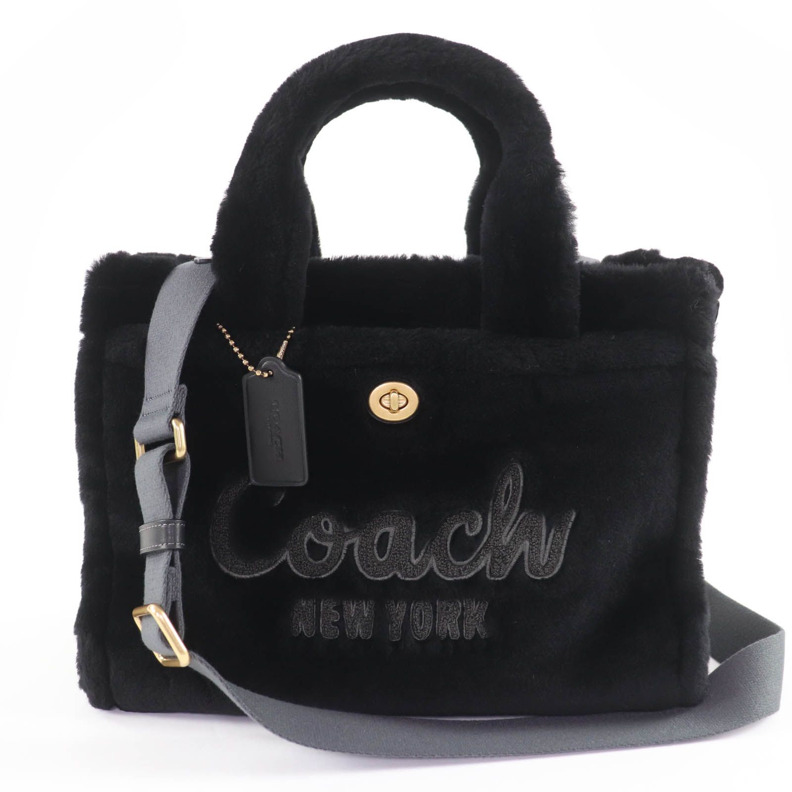 極美品☆COACH コーチ CY386 カーゴ トート バッグ ロゴ刺繍入り 