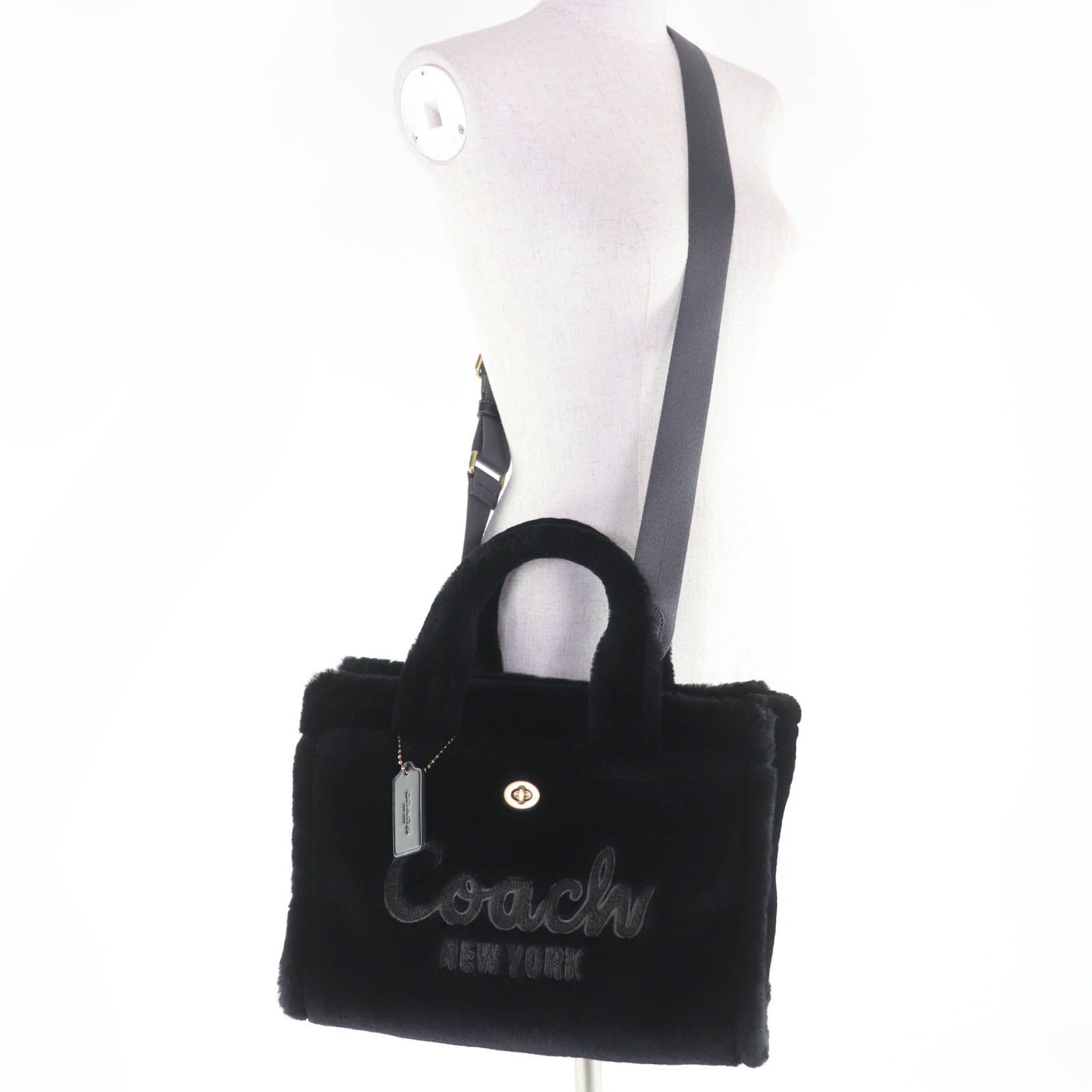 極美品☆COACH コーチ CY386 カーゴ トート バッグ ロゴ刺繍入り  