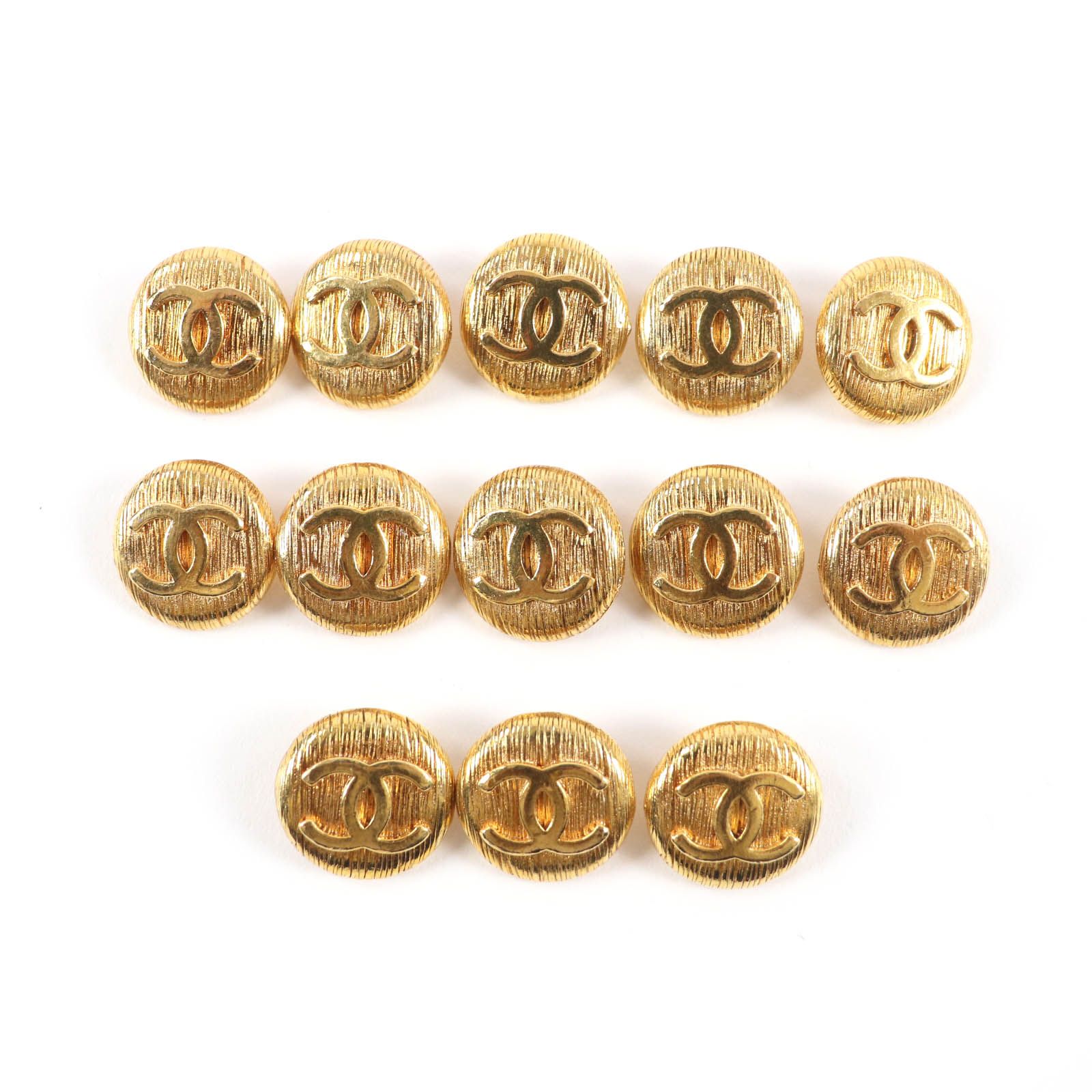 CHANEL シャネル ヴィンテージ ココマーク 裏ロゴ入り 金ボタン メタルボタン セット ゴールド レディース