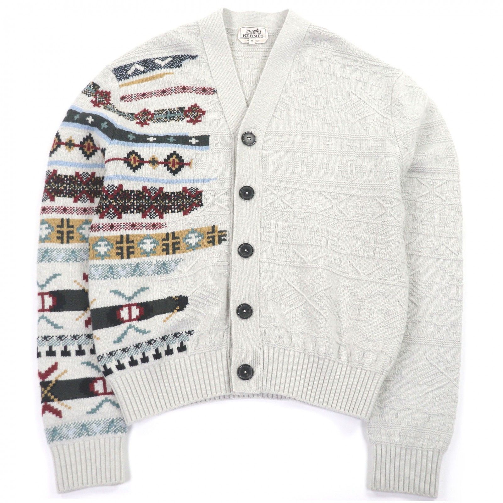 極美品□HERMES エルメス 22AW カシミヤ混 チマヨ オルテガ柄 ロング