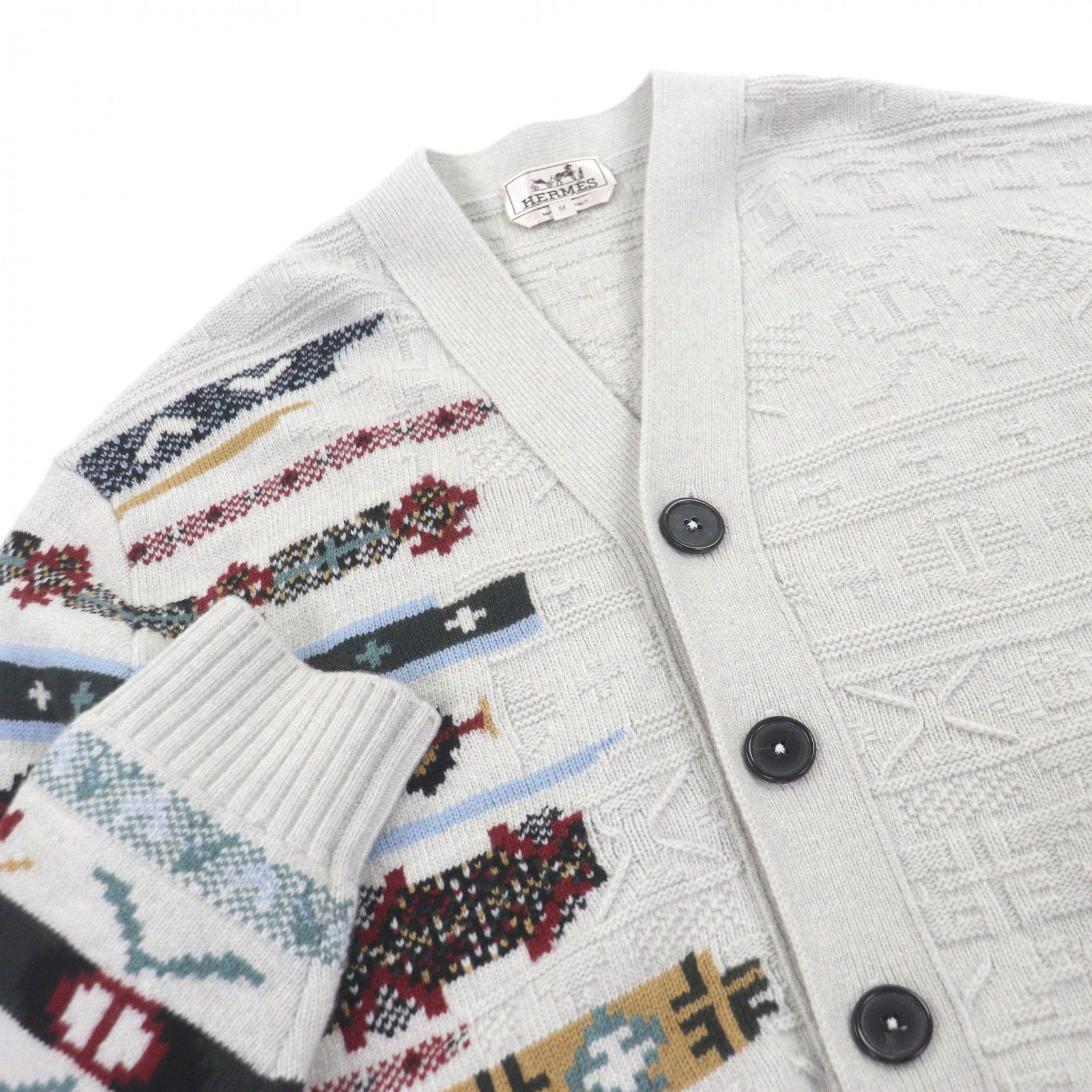 極美品□HERMES エルメス 22AW カシミヤ混 チマヨ オルテガ柄 ロング