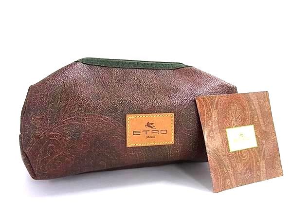 □美品□ ETRO エトロ PVC ペイズリー柄 メイクポーチ マルチケース