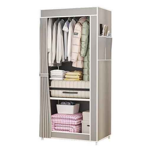 Gnanob】簡易ポータブル組立クローゼット洋服タンス防湿洋服収納防塵防
