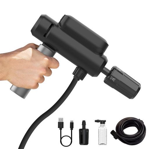 折り畳み式高圧洗浄機スマホサイズなのに高水圧高圧洗浄機コードレスUSB充電式折り畳み式ハンディ洗車機水道不要コンセント不要15分間連続使用 ハンディウォッシャー5つ噴射モード…