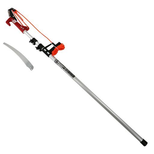 ガ様のページ 千吉ロープ式伸縮高枝切鋏3m3段パイプ最短1.5m軽量アルミ