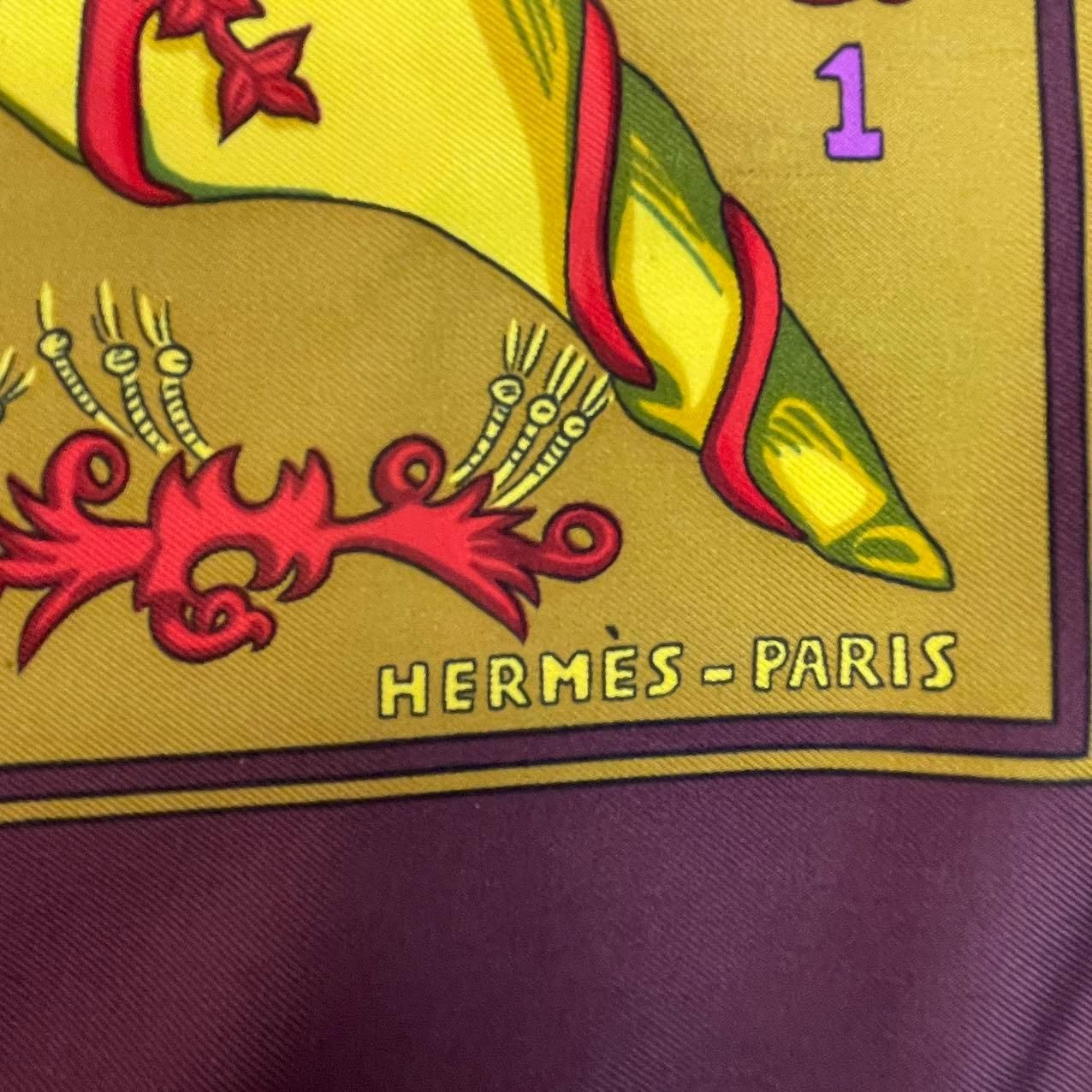 極美品 HERMES エルメス スカーフ シルク カレ90 LE TAROT タロット