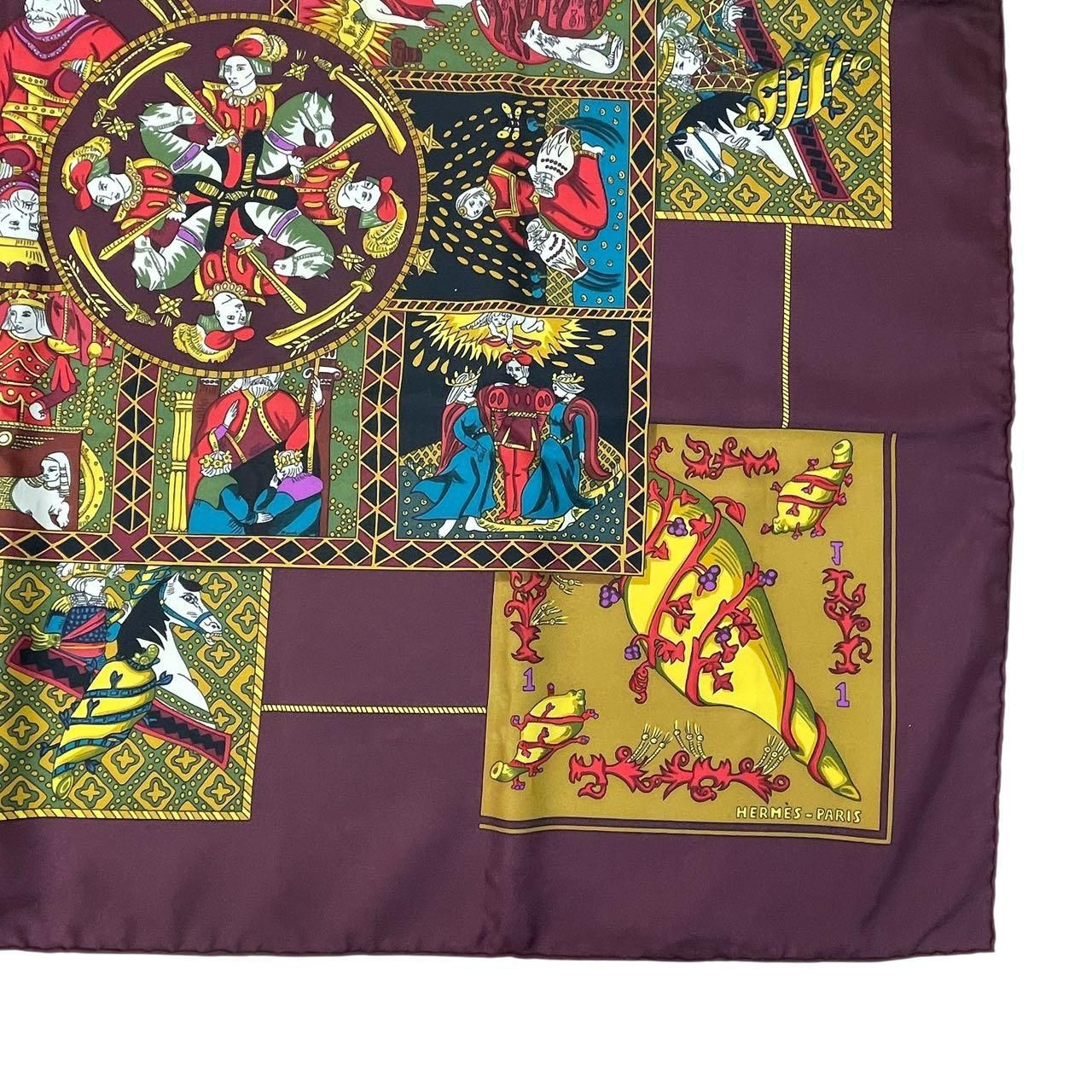 極美品 HERMES エルメス スカーフ シルク カレ90 LE TAROT タロット