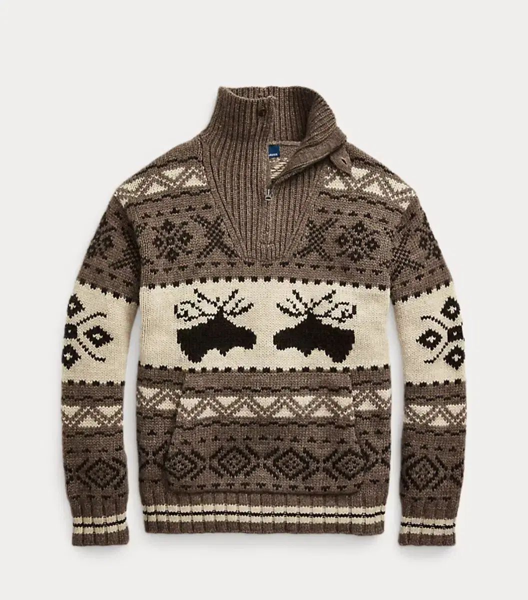 ポロ ラルフローレン ムース インタルシア クォーター ジッパー セーター