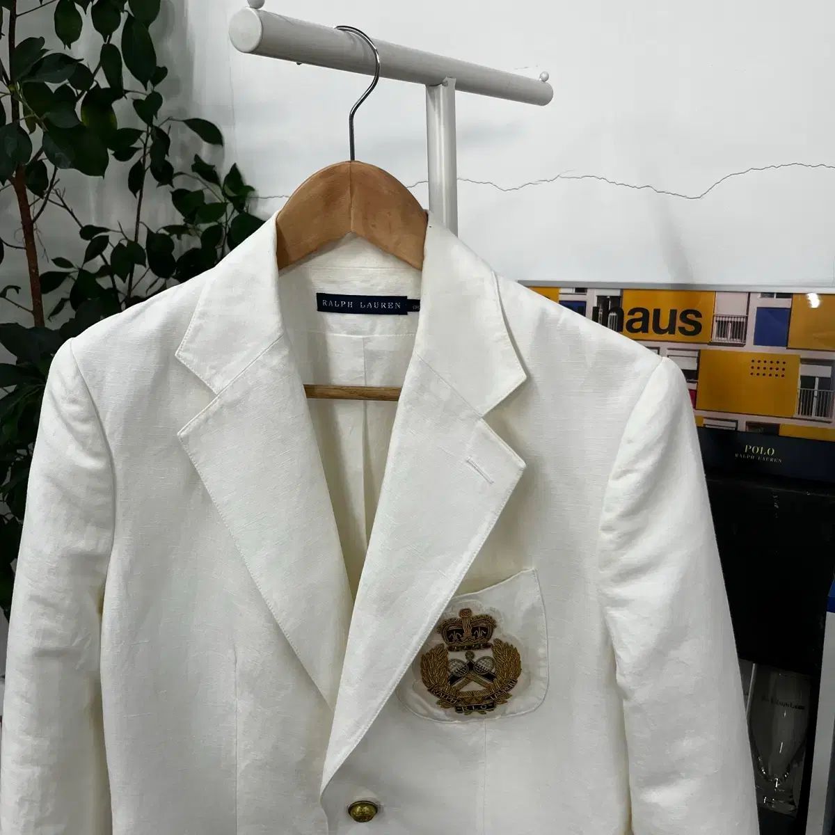 ポロラルフローレン ウィメンズ コットン/リネン ワッペン ブレーザー