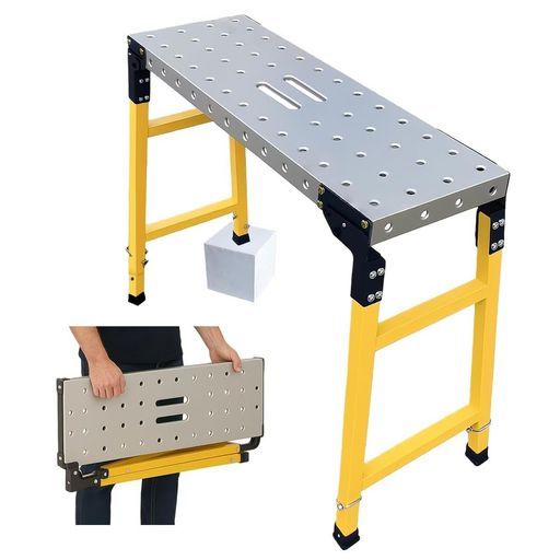 足場台踏み台折りたたみ式作業台足場板耐荷重500 kg長さ90 cm幅30.5 cm高さ76-122 cm調節 伸縮脚立多機能洗車台滑り止め安定軽量コンパクト収納車整備洗車掃除作業用日本語の説明書付き