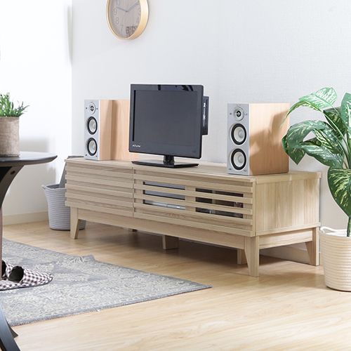 ♪収納庫付 テレビボード ナチュラル 幅120 cm テレビ台 TVボード ローボード リビング収納