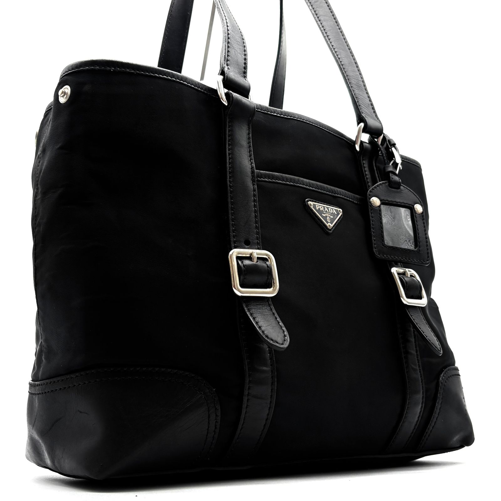 希少美品 PRADA プラダ トートバッグ ビジネスバッグ 三角ロゴ