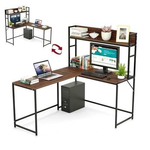 パソコンデスクワークデスクL字タイプ幅150 110 cm左右入替え オフィスデスクゲーミングデスクモニターアーム対応収納ラック付汚れに強い天板勉強机学習机コーナーデスク作業机メラ…