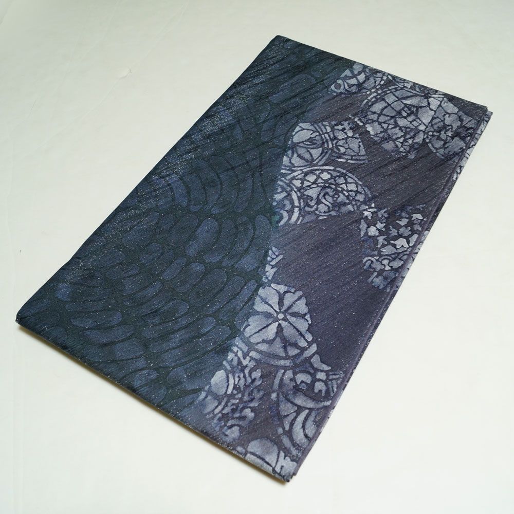  洒落袋帯 ♥品 幾何学紋模様 ロングサイズ 全通柄 袋帯 長尺 リサイクル リサイクル着物 正絹 カジュアル 帯 着物 和服 袋帯 帯