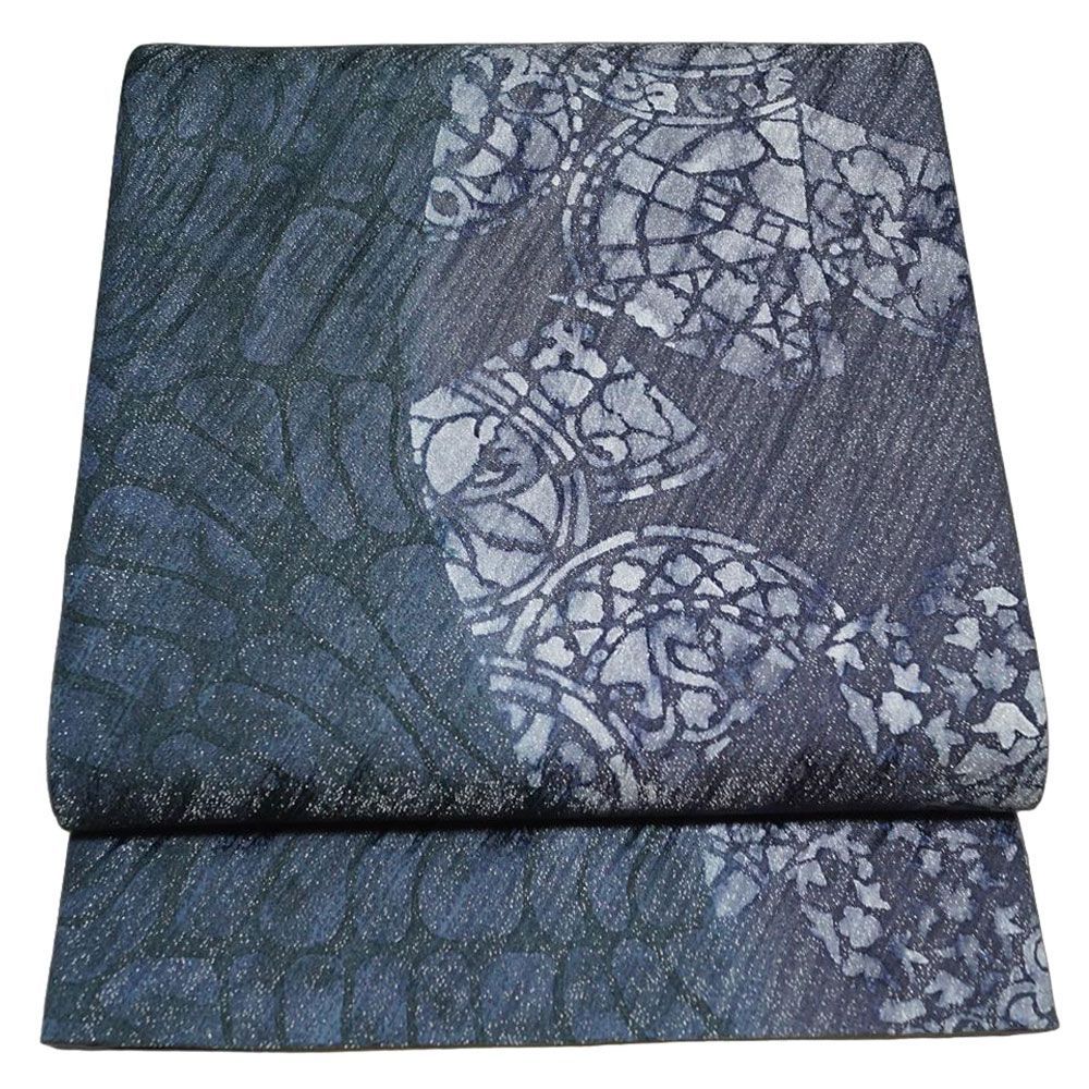 洒落袋帯 ♥品 幾何学紋模様 ロングサイズ 全通柄 袋帯 長尺 リサイクル リサイクル着物 正絹 カジュアル 帯 着物 和服