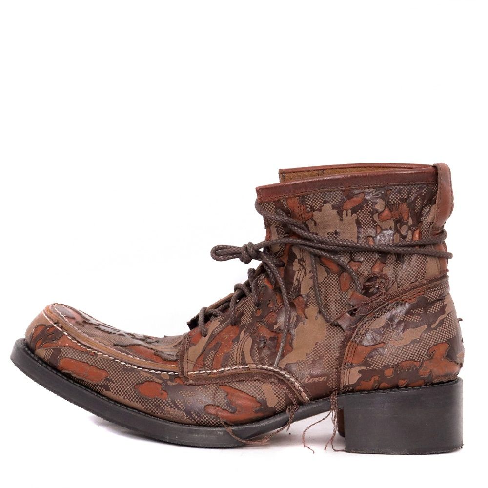 サイズ40.5 HIROMU TAKAHARA ROEN レザーレースアップブーツ ブラウン